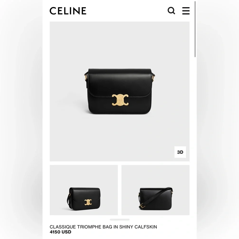 CELINE CLASSIQUE TRIOMPHE BAG IN SHINY CALFSKIN - Picture 6 of 6